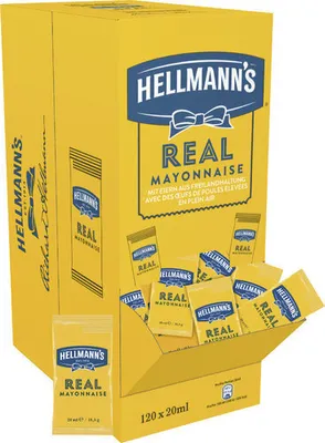 Produktbild von Hellmanns Real Mayonnaise für Saucen Dips Portionspackungen 120x20ml