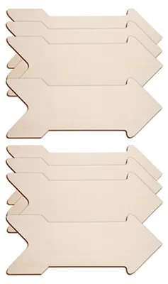 8 Holz-Pfeilausschnitte, unbehandelt, rund, 44x16x3 cm