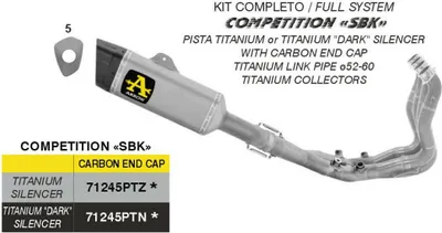 Immagine prodotto di Marmitta completa ARROW Competition racing titanio per Bmw S/M 1000 RR