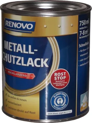 Produktbild von RENOVO Metallschutzlack Hochglänzend 0,75 L Farbwahl , Farbe:5010 Enzianblau