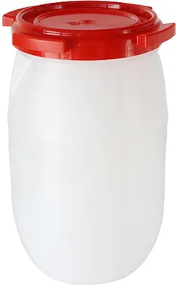 Produktbild von Mehrzweckfass aus Kunststoff mit rotem Schraubdeckel 30 Liter