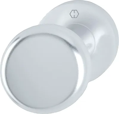 Image de Bouton de porte HOPPE forme plate - sur rosace, bouton ø 59 fixe, argent anodisé