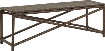 Produktbild von Gartenbank 120 cm Poly Rattan Braun