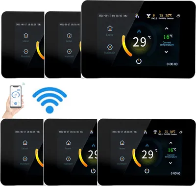 Produktbild von 6X WiFi Digital LCD Raumthermostat Thermostat für 16A Elektroheizung Fußbodenheizung Programmierbares 5+2/6+1/7 Tage Zeitplan APP Fernbedienung Sprachsteuerung Wandthermostat Kompatibel mit Alexa Google Assistan