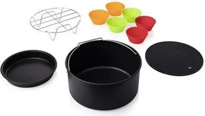 Produktbild von Princess 10-tlg. Heißluftfritteuse-Zubehör-Set 3,2L Metall und Silikon