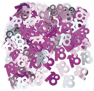 Produktbild von Unique Party 55202, Loses Konfetti, 2 Farben, Geburtstag, 14 g, Glitz Pink 18 Confetti 14Grams