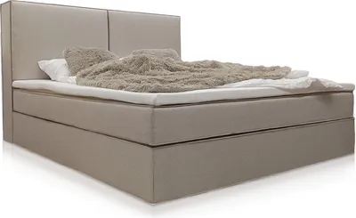 Produktbild von Juskys Boxspringbett Detroit 180x200 cm -  Inklusive Topper & Hochwertiger Chenille Stoff - Beige
