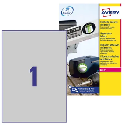Productafbeelding van AVERY Zweckform L6013-20, typschilder-folie etiketten (20 stickers, 210x297 mm)