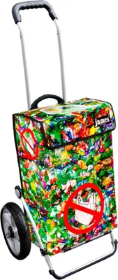 Produktbild von James Einkaufstrolley - PLASTIKMUELL - stabiler Einkaufswagen mit individuellem Design - einfarbig: grün in Ausführung: Royal-Leichtraeder