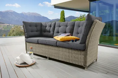 Produktbild von Destiny Loungesofa PALMA 3-Sitzer, inkl. Auflagen, Polyrattan, natur meliert