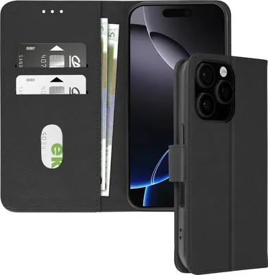 Obrázek produktu pro Avizar, koženkové pouzdro s funkcí stojánku Apple iPhone 16 Pro Max, černé