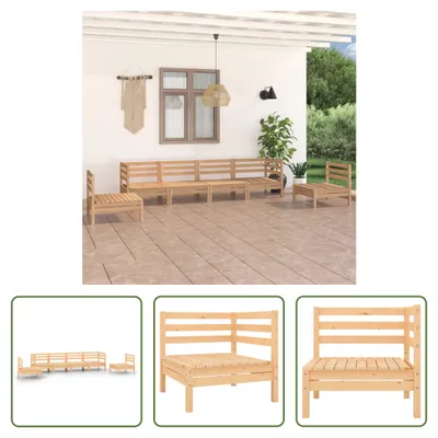 Produktbild von The Living Store 6-tlg. Garten-Lounge-Set Kiefer Massivholz