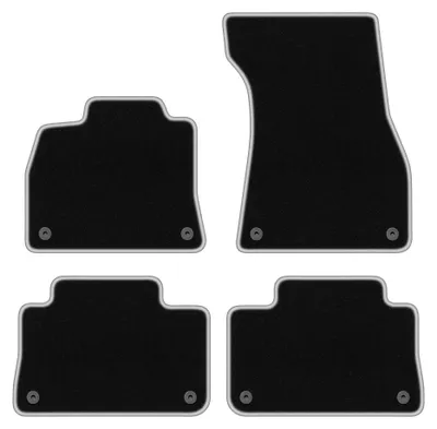 Immagine prodotto di Tappetini in moquette per Audi e-Tron 2018- (SUV) – set 4 pezzi, nero/argento, su misura – Wielganizator CARLUX