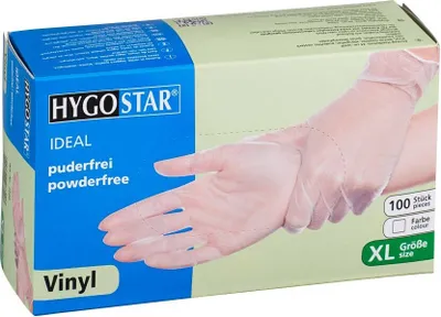 Produktbild von HYGOSTAR unisex Einmalhandschuhe IDEAL transparent Größe XL 100 St.