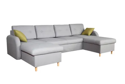 Produktbild von Wohnlandschaft Ecksofa Stoff U-Form Bettfunktion Couch Design Polster Textil Eck