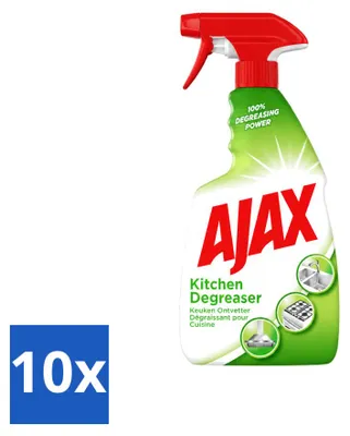 Produktbild von 10 x Ajax Küchen-Entfetter-Spray - entfernt hartnäckiges Fett - 750 ml - Vorteilspackung - 10 Stücke