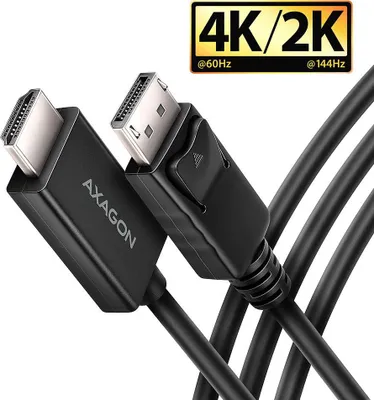 Produktbild von Axagon RVD-HI20C2 DisplayPort -> HDMI 2.0b Kabel 1.8m, 4K/60Hz, 1,8 m, DisplayPort, HDMI, Stecker, Stecker, 2.0b