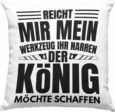 Produktbild von Trendation - Handwerker Deko-Kissen mit Füllung 40x40 Geschenk Mechatroniker Hausmeister Geschenkidee Männer Spruch (Blau)