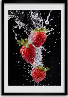 Produktbild von Bild - Bilderrahmen - Foto - 70 cm x 100 cm - MDF - Rahmen - Wandkunst - Erdbeeren
