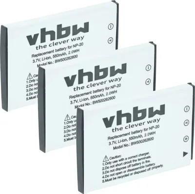 Produktbild von vhbw 3x Akku kompatibel mit Easypix W510 Unterwasserkamera Kamera (550 mAh, 3,6 V, Li-Ion)
