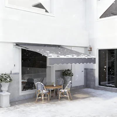 Produktbild von FIVMEN Markise Balkon 300x250cm - Gelenkarmmarkise Klemmmarkise Sonnenmarkise Sonnenschutz, Dunkelgrau