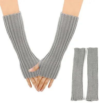 Produktbild von Strickhandschuhe Damen Fingerlos Grau 1 Paar