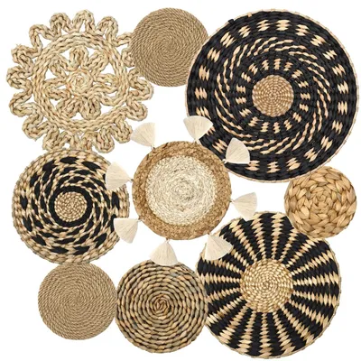 Produktbild von Set von 9 Boho Wandkörben für Dekoration und Aufbewahrung