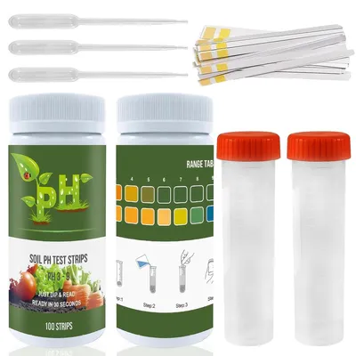 Produktbild von pH-Tester pH-Teststreifen Bodentest - 100 Stück - Messbereich pH 3,0 bis 9,0 - Für Garten und Rasen