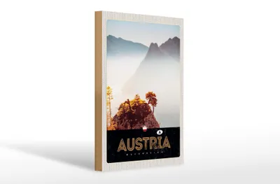 Produktbild von Holzschild Reise 20x30cm Österreich Natur Gebirge Wald Urlaub
