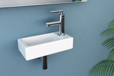Produktbild von NEG Hänge-Waschbecken Uno41H extra klein mit Montagematerial Ausrichtung: Armaturloch rechts