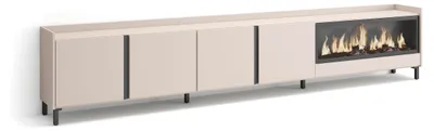 Immagine prodotto di Mobili TV effetto legno beige 315x35x61cm camino effetto fuoco XXL
