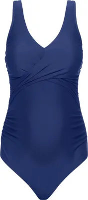 Produktbild von Blauer Umstands-Badeanzug mit Bauchfreiheit Damen