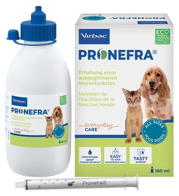 Produktbild von Pronefra 180 ml virbac für Katzen und Hunde bei chronischer Nierenerkrankung