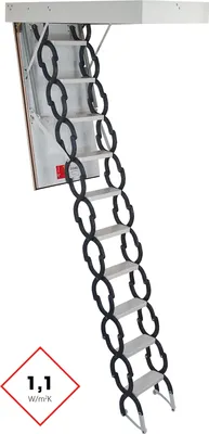 Produktbild von Minka Bodentreppe Elegance mit U-Wert 1,1 W/m2K 220-300cm Raumhöhe 120x60cm Deckenöffnung