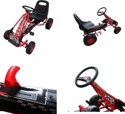 Produktbild von Go Kart Rot 96 x 60 x 56 cm - Kinderfahrzeug - Kinderfahrzeuge - Kinder Gokart - Gocart