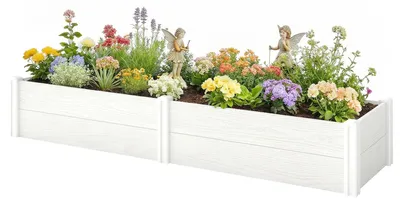 Productafbeelding van Outsunny verhoogde kas, kunststof, modulaire constructie, plantenbak met zelfmontage, geschikt als vroege kas