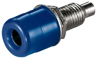 Produktbild von Goobay Bananenbuchse mit Gewinde, 4 mm, mit 2 Muttern, Blau,