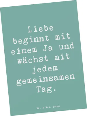 Produktbild von Mr. & Mrs. Panda Postkarte Spruch Hochzeit Liebe - Meeresbrise - Geschenk, Geschenke, Erinnerung, Ansichtskarten, Design, Heirat, Heiraten, Fotokarte, personalisiert