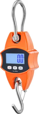 Image de SucceBuy Balance à grue digitale, 880 lbs/400 kg, balance à suspension robuste, fonte d'aluminium, écran LCD, mini-grue avec crochet pour la ferme, la chasse, la pêche, l'extérieur, le garage (Orange)