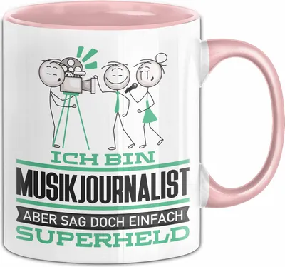 Produktbild von Musikjournalist Geschenk Tasse Ich Bin Musikjournalist Aber Sag Doch Einfach Superheld Lustige Geschenkdiee für Musikjournalist Kaffee-Becher (Rosa)