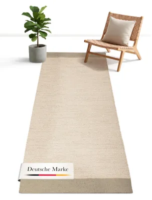 Produktbild von jaloom Wollteppich Lui Läufer 80x250 cm Grau