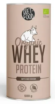 BIAŁKO SERWATKOWE Z KAKAO (KONCENTRAT WPC 77) BIO 500 g - DIET-FOOD