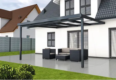 Produktbild von Terrassenüberdachung gutta Premium VSG Sicherheitsglas 410,2 x 406 cm anthrazit