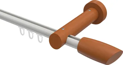 Produktbild von Interdeco Innenlaufstange / Gardinenstange mit Innenlauf Weiß / Kirschbaum lackiert, Typ Talent Etta (Ellipse Schräge), 20 mm Ø 1-läufig, 540 cm