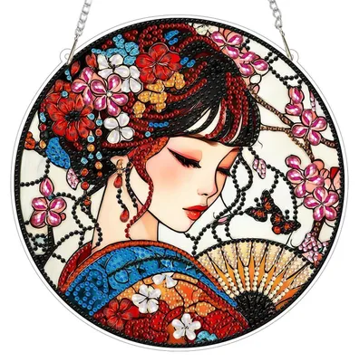 Obrázok produktu pre Sada na tvorbu dvojstranného prívesku technikou "diamond painting" s rozmermi 20x20 cm, vrátane reťaze