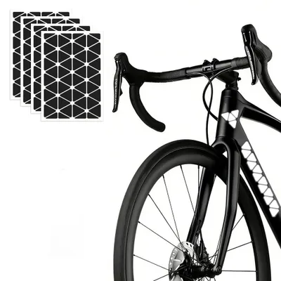 Produktbild von BWOOOWE 4 Stück Reflektoren Aufkleber Dreieck Reflektierende Aufkleber Sicherheitsaufkleber Reflektor Sticker Reflektorband Selbstklebend für Fahrrad Helm Roller Auto Kinderwagen