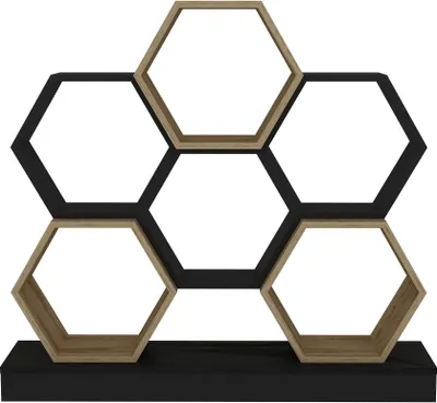 Produktbild von Skye Decor, Cicek - Black, Oak, Bücherregale, Schwarz, 120 x 109 x 29,5 cm