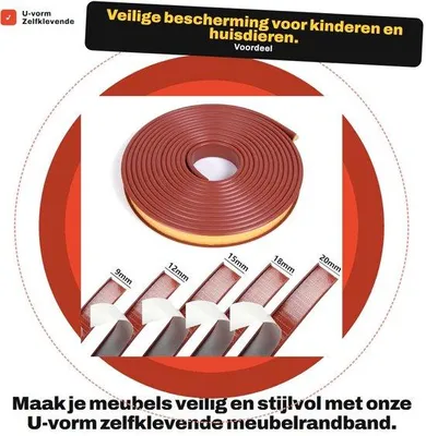 Produktbild von Kantenschutzleiste U-Form - 5 Meter - TPE-Kunststoff - Flexibel - Stoßschutz - Kantenschutz aus Gummi - Faltbar