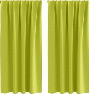 Produktbild von vidaXL Verdunkelungs-Vorhänge mit Ringen 2 pcs Grün 175 x 140 cm