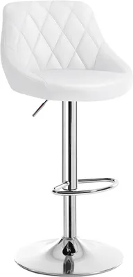 Produktbild von 1er Barhocker Barstuhl, leichte reinige Kunstleder, Gute gepolsterte Sitzfläche, Höhenverstellbar, 360° Drehbar, Farbwahl, in Weiss